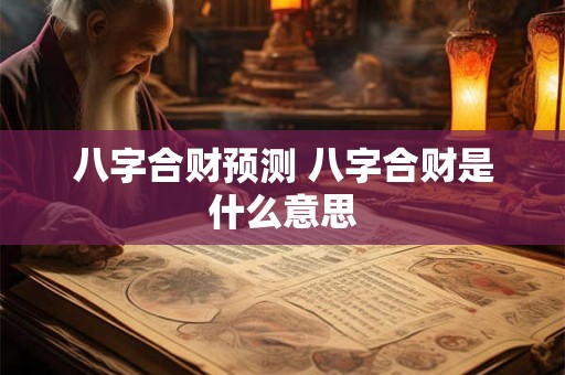 八字合财预测 八字合财是什么意思