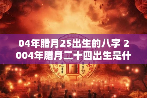 04年腊月25出生的八字 2004年腊月二十四出生是什么命