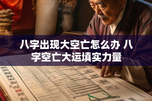 八字出现大空亡怎么办 八字空亡大运填实力量