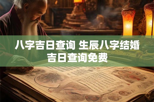 八字吉日查询 生辰八字结婚吉日查询免费
