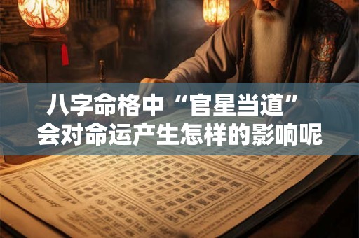 八字命格中“官星当道” 会对命运产生怎样的影响呢