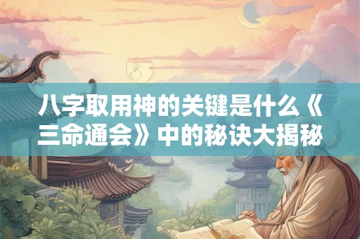 八字取用神的关键是什么《三命通会》中的秘诀大揭秘