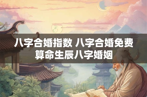 八字合婚指数 八字合婚免费算命生辰八字婚姻
