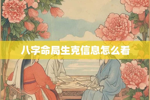 八字命局生克信息怎么看