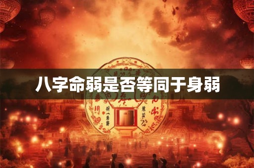 八字命弱是否等同于身弱 八字命弱是否等同于身弱