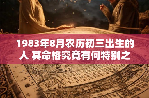 1983年8月农历初三出生的人 其命格究竟有何特别之处