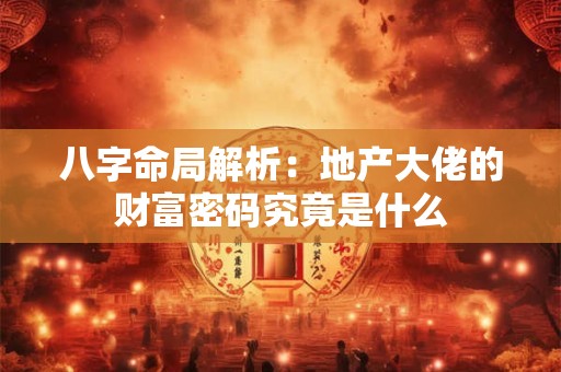 八字命局解析：地产大佬的财富密码究竟是什么