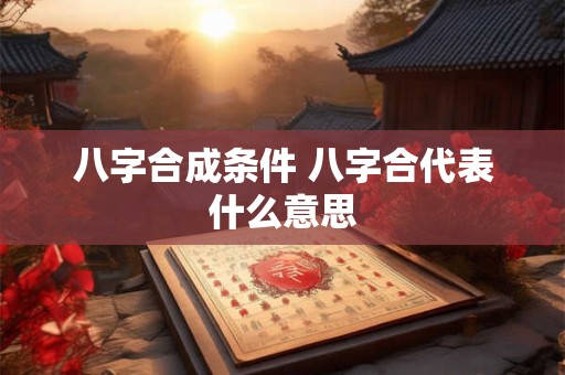 八字合成条件 八字合代表什么意思