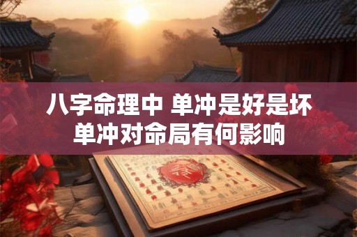 八字命理中 单冲是好是坏单冲对命局有何影响