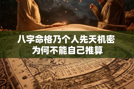 八字命格乃个人先天机密 为何不能自己推算