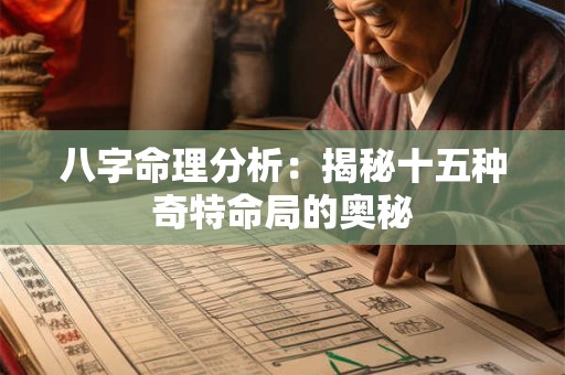 八字命理分析：揭秘十五种奇特命局的奥秘