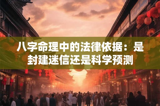 八字命理中的法律依据：是封建迷信还是科学预测