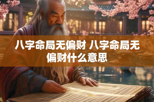 八字命局无偏财 八字命局无偏财什么意思