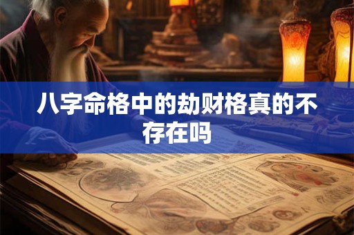 八字命格中的劫财格真的不存在吗