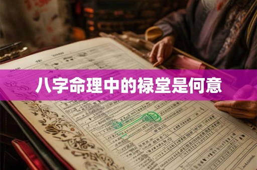 八字命理中的禄堂是何意