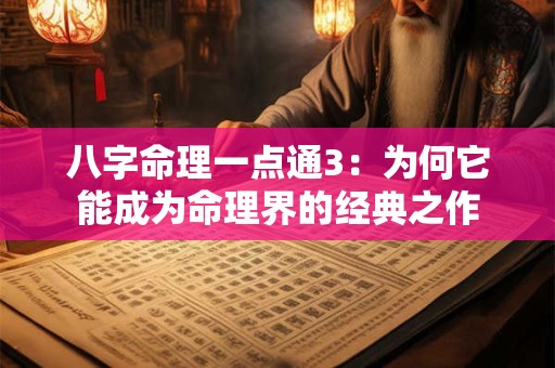 八字命理一点通3:为何它能成为命理界的经典之作 八字命理一点通3:为何它能成为命理界的经典之作