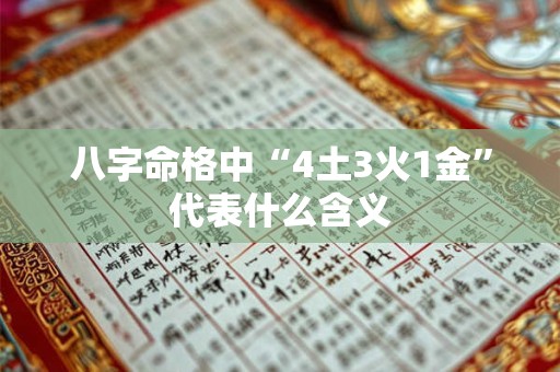 八字命格中“4土3火1金”代表什么含义 八字命格中“4土3火1金”代表什么含义
