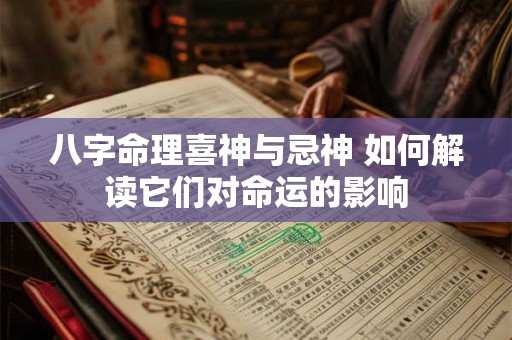 八字命理喜神与忌神 如何解读它们对命运的影响