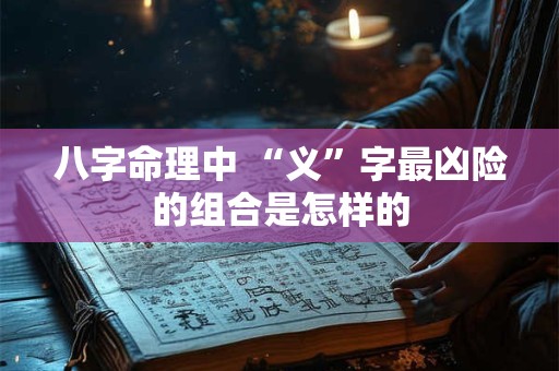 八字命理中 “义”字最凶险的组合是怎样的