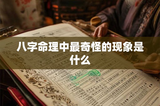 八字命理中最奇怪的现象是什么