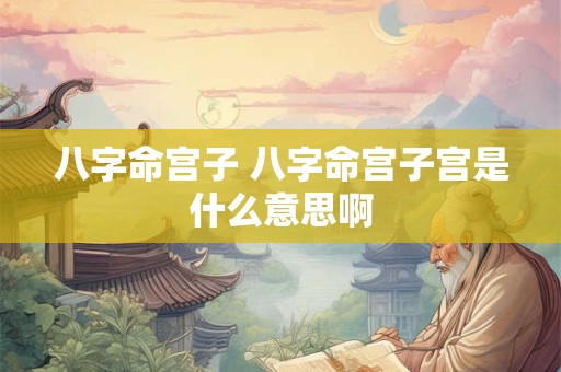 八字命宫子 八字命宫子宫是什么意思啊