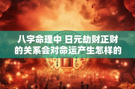 八字命理中 日元劫财正财的关系会对命运产生怎样的影响