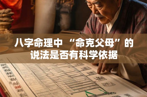 八字命理中 “命克父母”的说法是否有科学依据