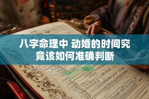 八字命理中 动婚的时间究竟该如何准确判断