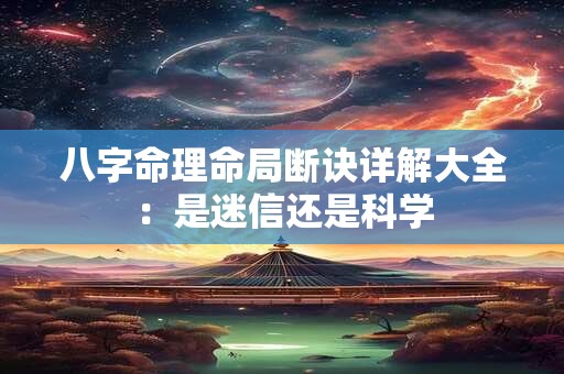 八字命理命局断诀详解大全：是迷信还是科学