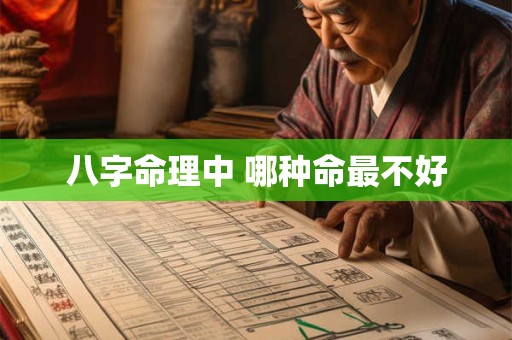 八字命理中 哪种命最不好