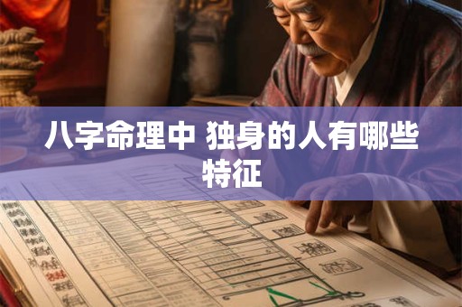 八字命理中 独身的人有哪些特征