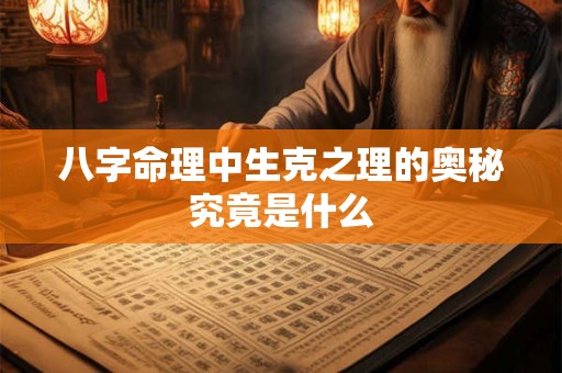 八字命理中生克之理的奥秘究竟是什么