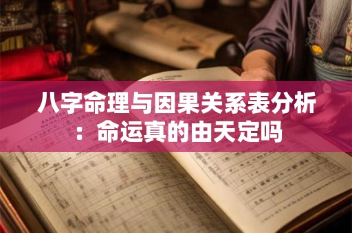 八字命理与因果关系表分析：命运真的由天定吗