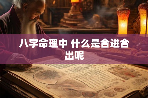 八字命理中 什么是合进合出呢 八字命理中 什么是合进合出呢