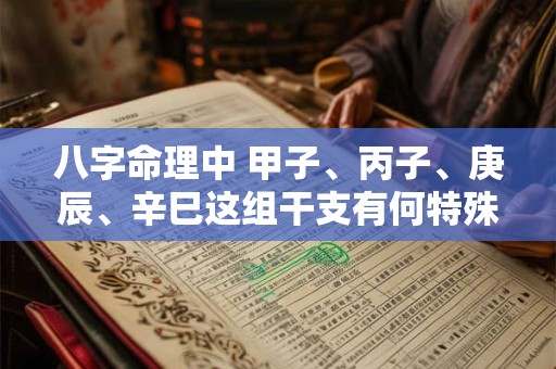 八字命理中 甲子、丙子、庚辰、辛巳这组干支有何特殊含义