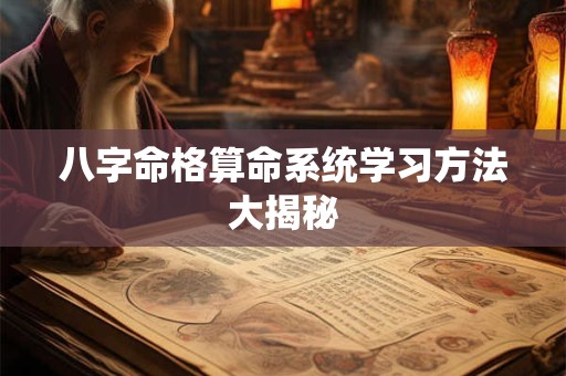 八字命格算命系统学习方法大揭秘