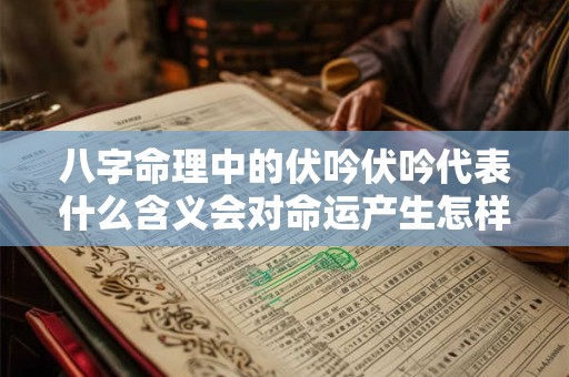 八字命理中的伏吟伏吟代表什么含义会对命运产生怎样的影响