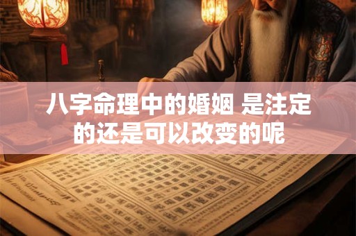 八字命理中的婚姻 是注定的还是可以改变的呢