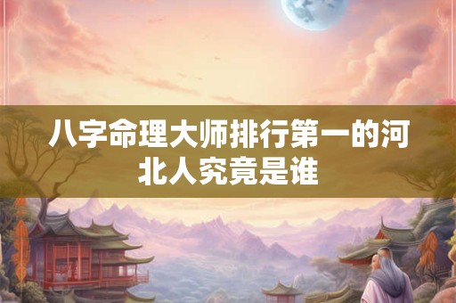 八字命理大师排行第一的河北人究竟是谁