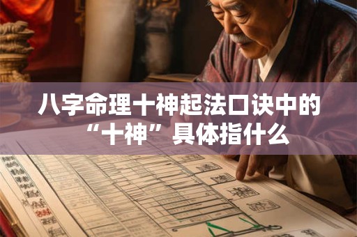 八字命理十神起法口诀中的“十神”具体指什么