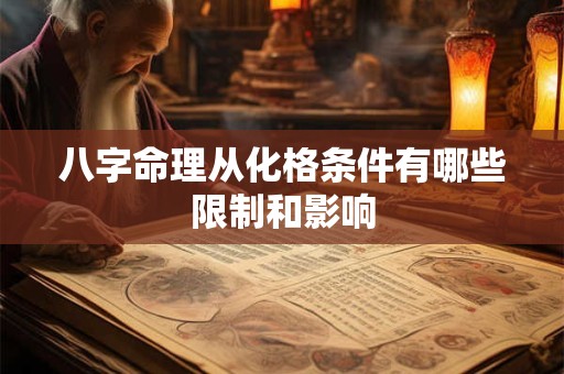 八字命理从化格条件有哪些限制和影响