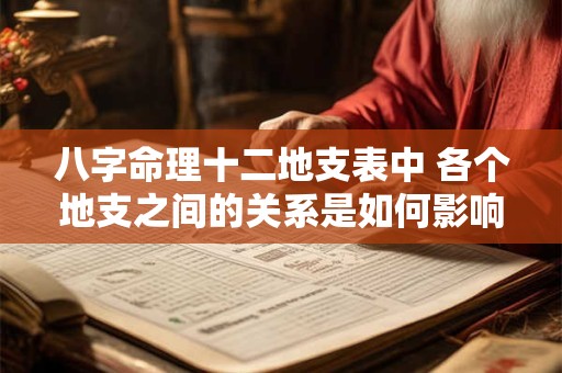 八字命理十二地支表中 各个地支之间的关系是如何影响命运的呢 八字命理十二地支表中 各个地支之间的关系是如何影响命运的呢