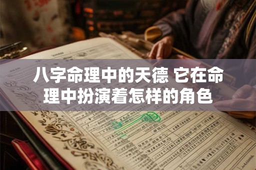 八字命理中的天德 它在命理中扮演着怎样的角色