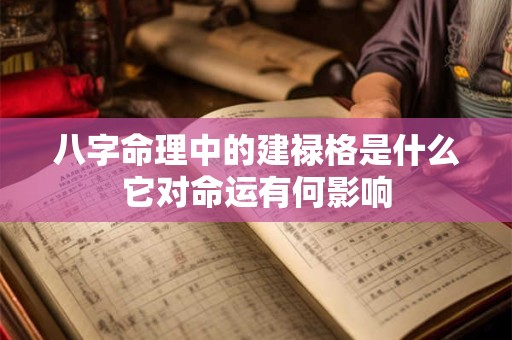 八字命理中的建禄格是什么它对命运有何影响