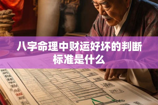 八字命理中财运好坏的判断标准是什么