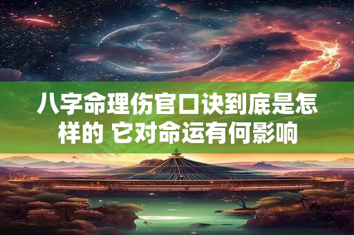 八字命理伤官口诀到底是怎样的 它对命运有何影响