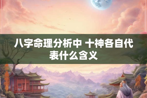 八字命理分析中 十神各自代表什么含义