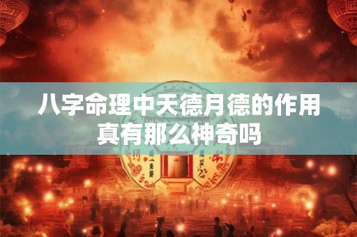 八字命理中天德月德的作用真有那么神奇吗