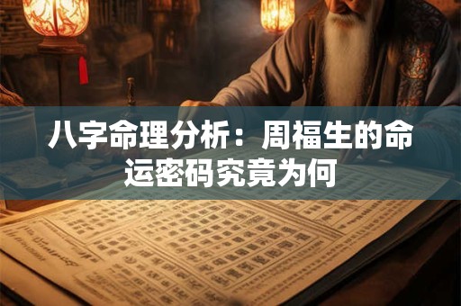 八字命理分析：周福生的命运密码究竟为何