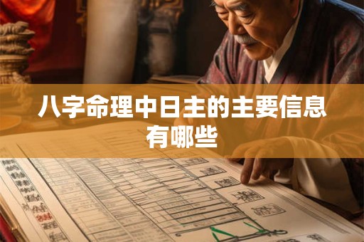 八字命理中日主的主要信息有哪些 八字命理中日主的主要信息有哪些